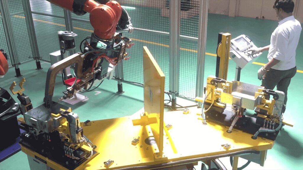 Robotic Spot welding cell for Switch boxes Drawer and Furniture